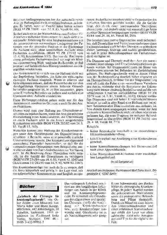 Vorschauseite 5: Arzthaftung und Aufklärungsproblematik (I)