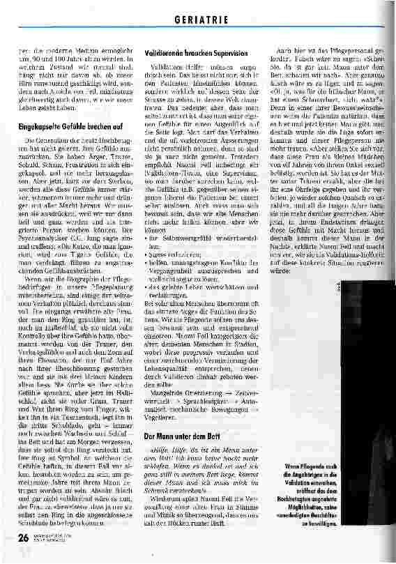 Vorschauseite 2: Validation entreißt Hochbetagte dem bloßen Vegetieren Fachtagung d. Schweizerischen Verbandes für Geriatrie-Reha und Langzeitpflege SBGRL
