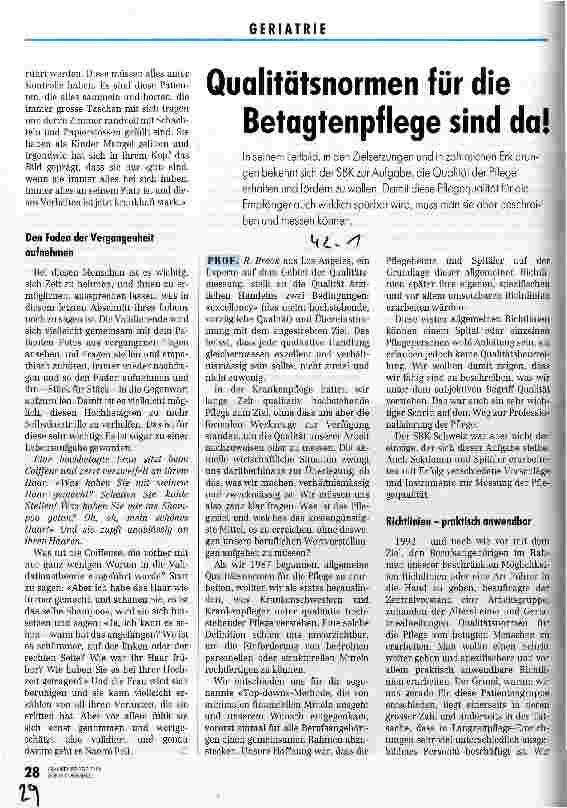 Vorschauseite 4: Validation entreißt Hochbetagte dem bloßen Vegetieren Fachtagung d. Schweizerischen Verbandes für Geriatrie-Reha und Langzeitpflege SBGRL