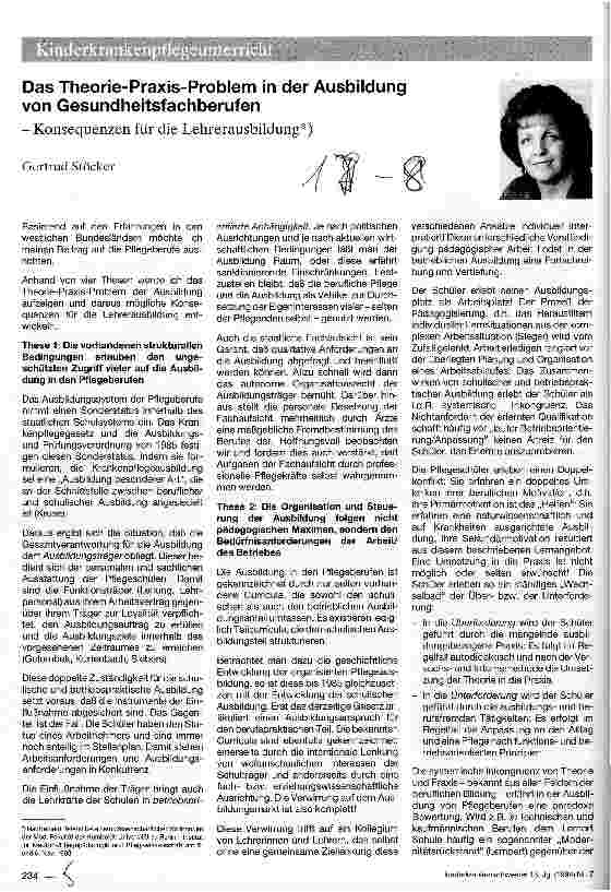 Vorschauseite 1: Das Theorie-Praxis-Problem in der Ausbildung von Gesundheitsfachberufen, Konsequenzen für die Lehrerausbildung