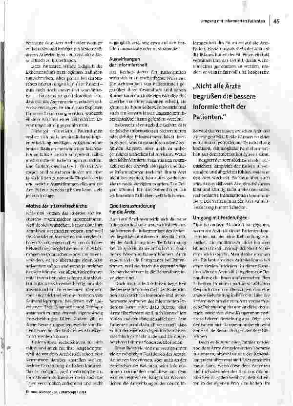 Vorschauseite 2: Arzt-Patienten-Beziehung in Bewegung