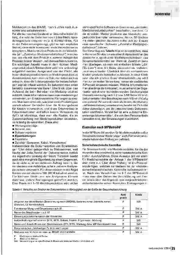 Vorschauseite 4: Dokumentationspflichten beim Betreiben von Medizinprodukten
