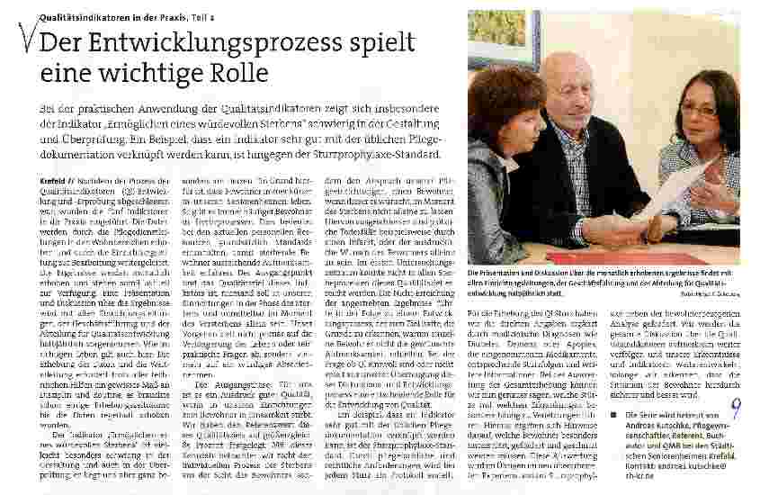 Vorschauseite 1: Qualitätsindikatoren in der Praxis, Teil 2 Der Entwicklungsprozess spielt eine wichtige Rolle