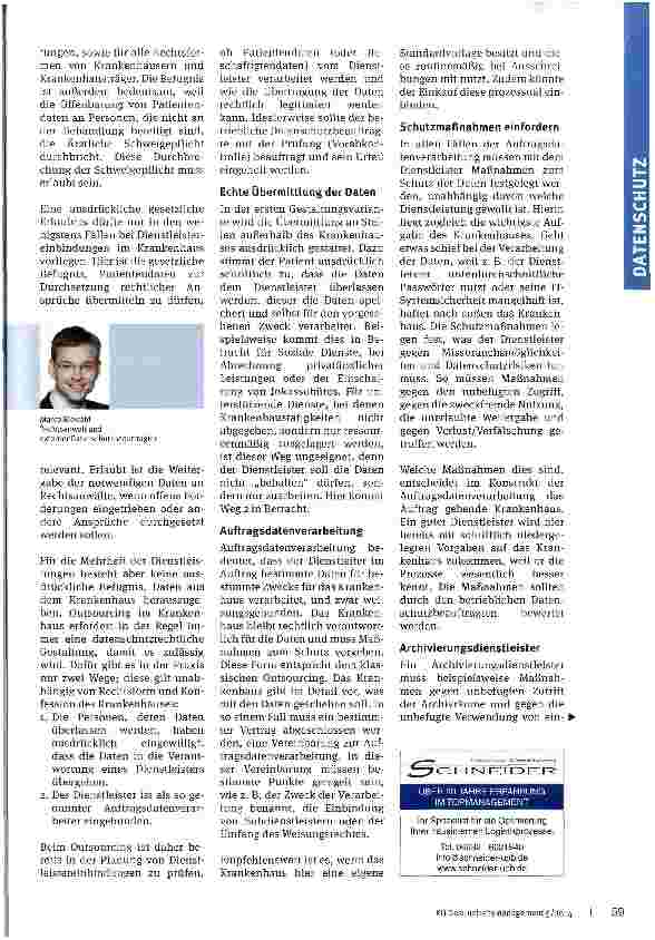 Vorschauseite 2: Outsourcing und Schweigepflicht