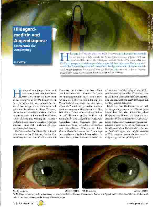 Vorschauseite 1: Hildegardmedizin und Augendiagnose