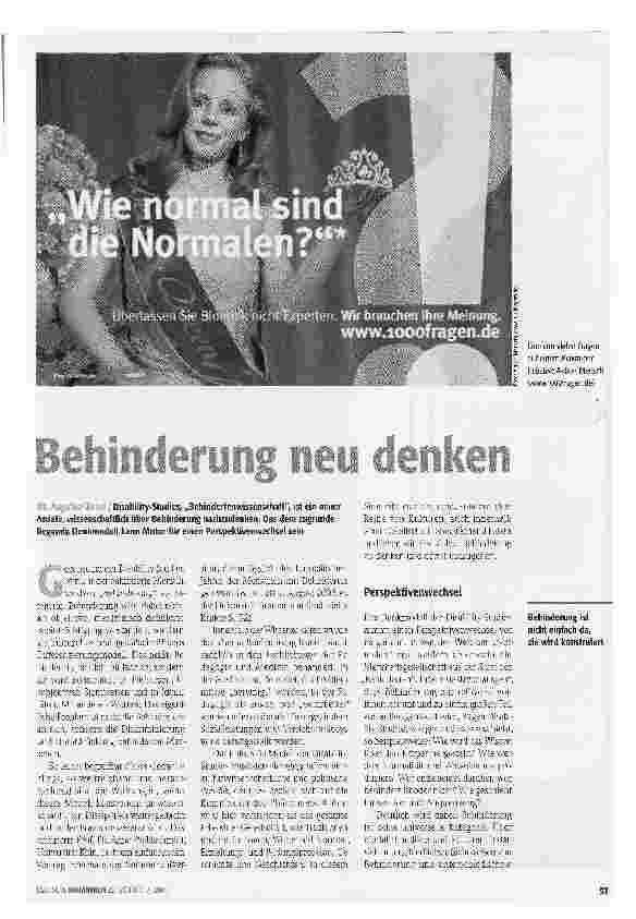 Vorschauseite 1: Behinderung neu denken