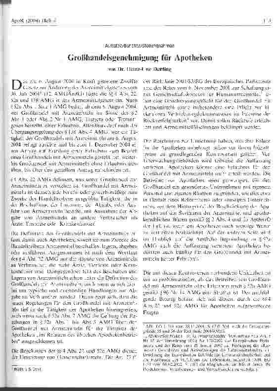 Vorschauseite 1: Großhandelsgenehmigung für Apotheken