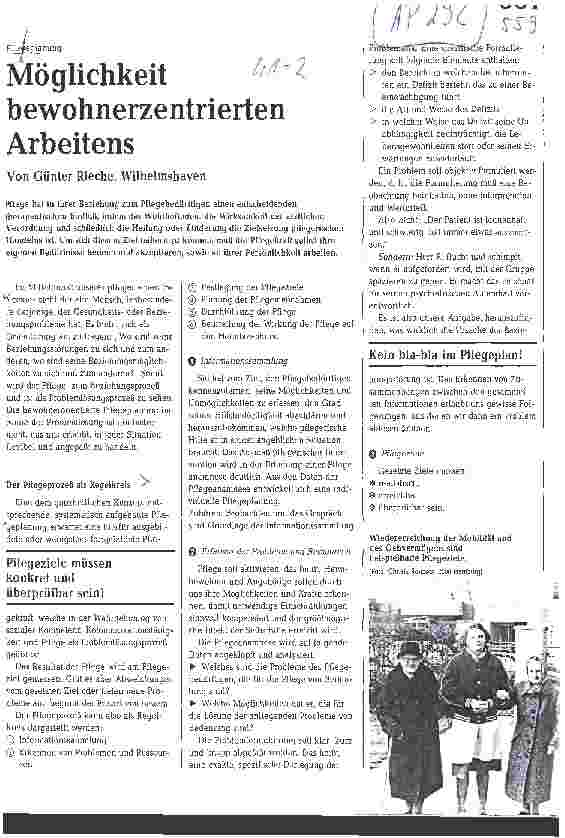 Vorschauseite 1: Möglichkeiten bewohnerzentrierten Arbeitens