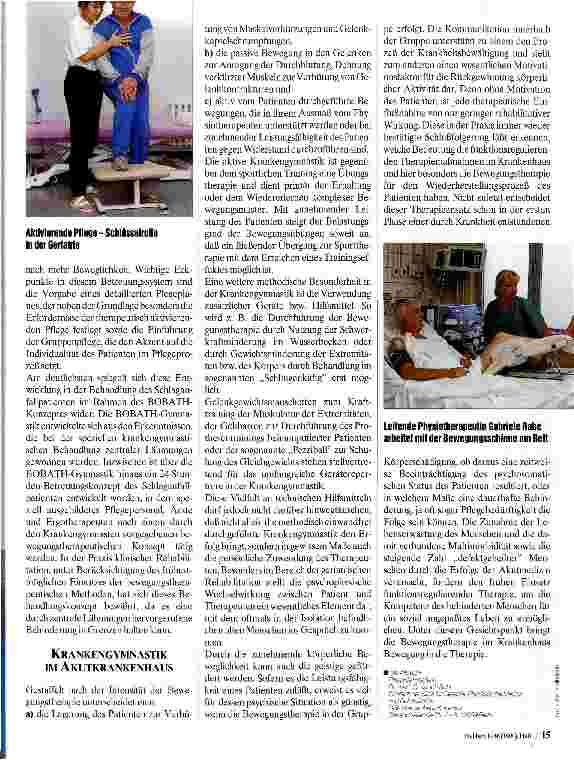 Vorschauseite 2: Bewegungstherapie im Krankenhaus Grundlagen für den Rehabilitationsprozeß