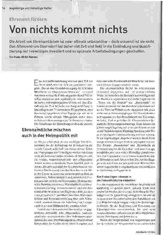 Vorschauseite 1: Von nichts kommt nichts