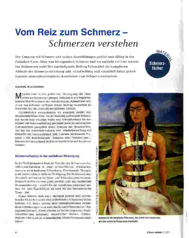 Vorschauseite 1: Vom Reiz zum Schmerz -Schmerzen verstehen