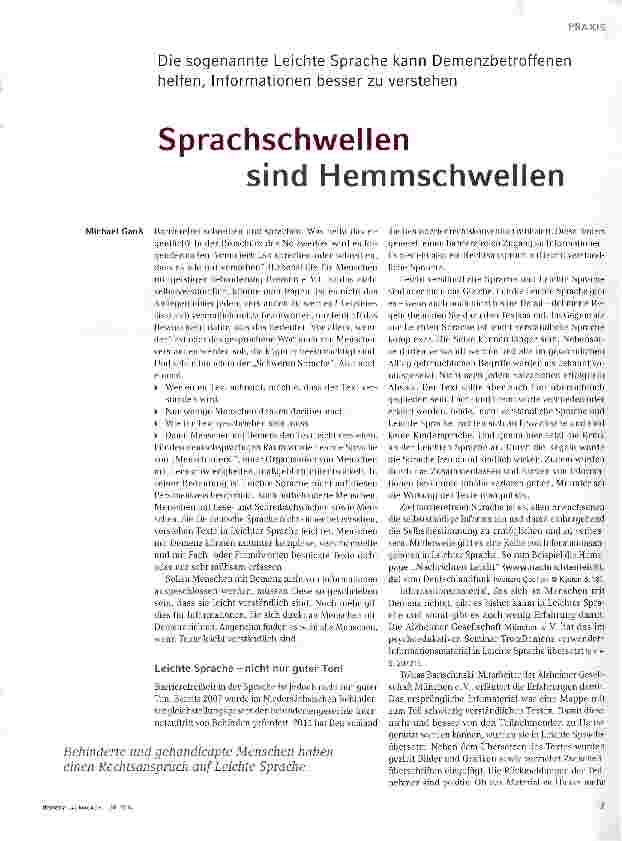 Vorschauseite 1: Sprachschwellen sind Hemmschwellen