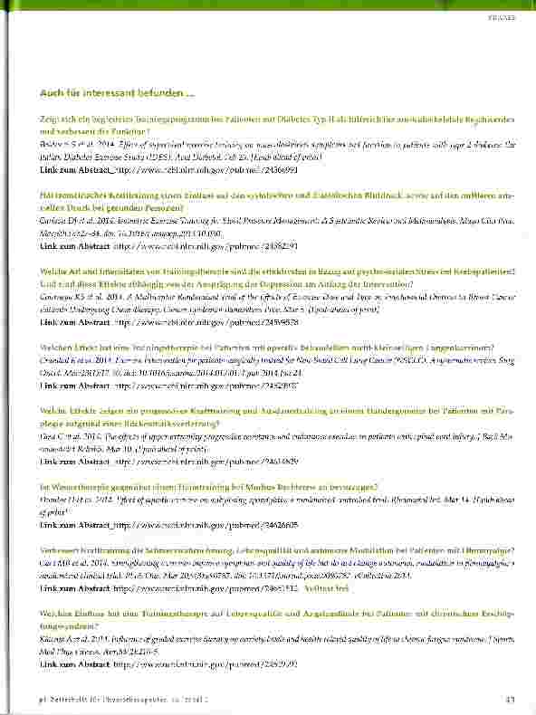 Vorschauseite 5: Evidenz-Update für die Physiotherapie