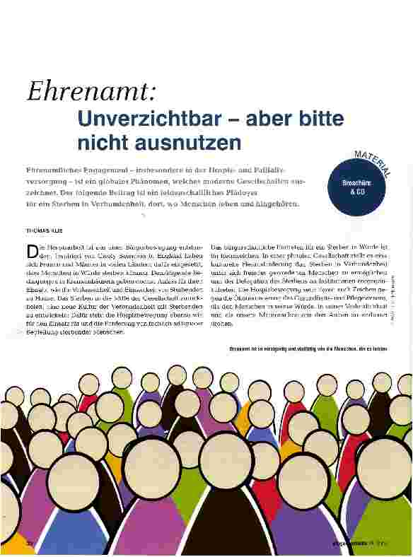 Vorschauseite 1: Ehrenamt: Unverzichtbar - aber bitte nicht ausnutzen