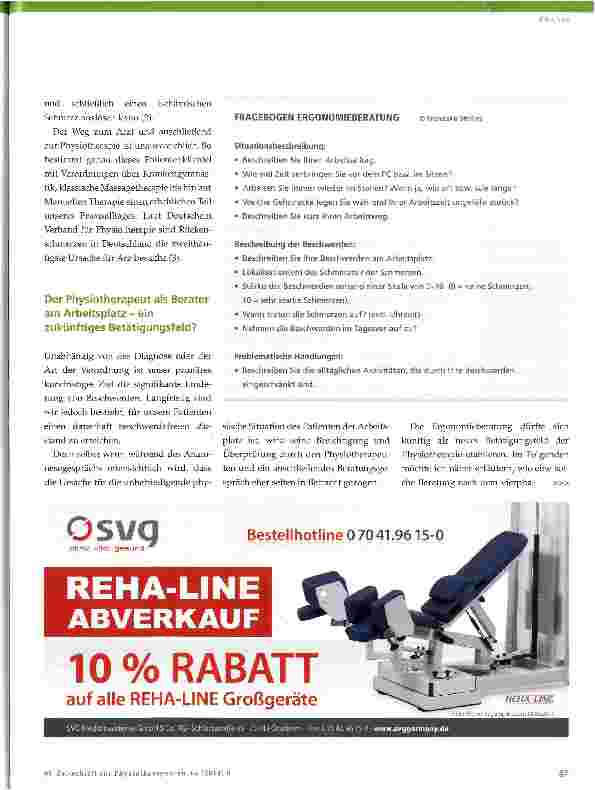 Vorschauseite 2: Betriebliche Ergonomieberatung in der Physiotherapie