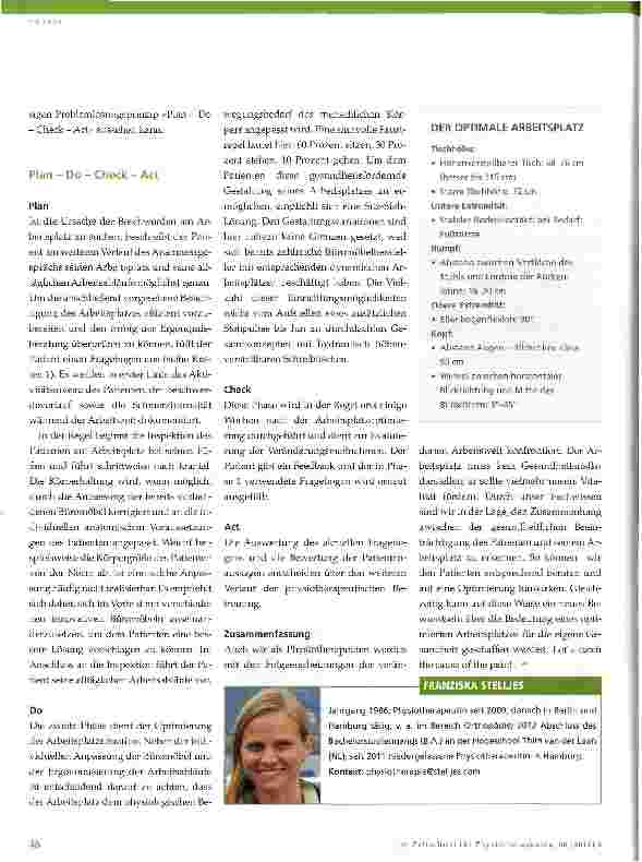 Vorschauseite 3: Betriebliche Ergonomieberatung in der Physiotherapie