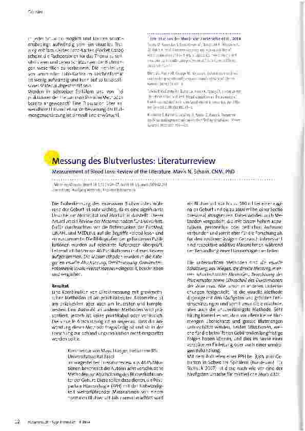 Vorschauseite 2: Zwei Studien zur postpartalen Hämorrhagie