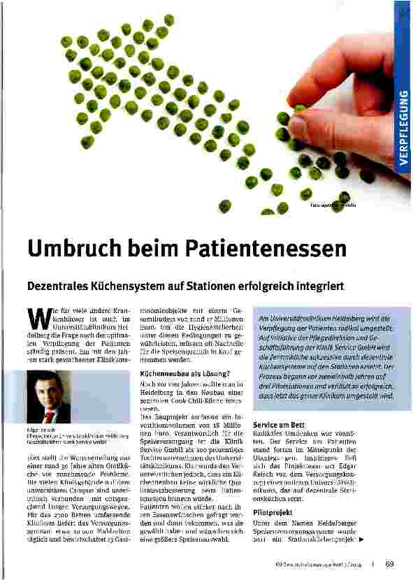 Vorschauseite 1: Umbruch beim Patientenessen
