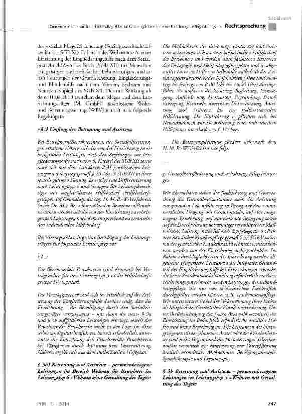 Vorschauseite 2: Zum Anspruch auf häusliche Krankenpflege (hier: subkutane Injektionen) in einer Einrichtung der Eingliederungshilfe SGB V § 37 Abs. 2 Satz 1; SGB XI § 43a SGB XII § 55 Abs. 1