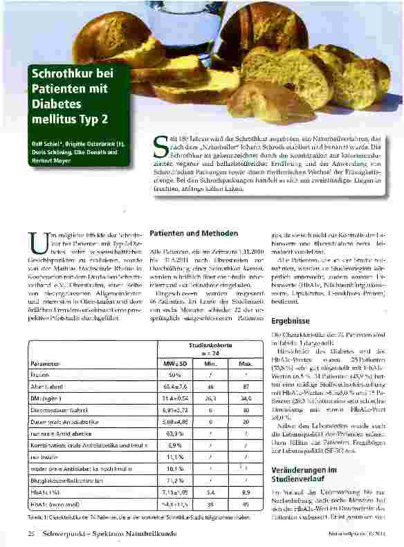 Vorschauseite 1: Schrothkur bei Patienten mit Diabetes mellitus Typ 2