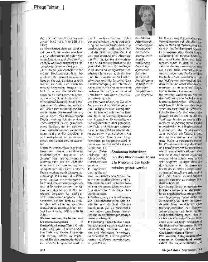 Vorschauseite 2: Pflege im Kontext von Bachelor und Master