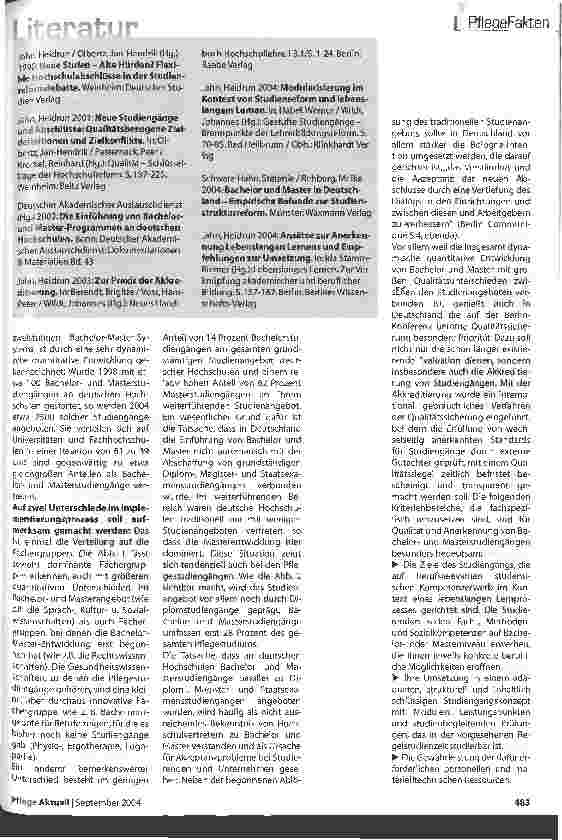 Vorschauseite 3: Pflege im Kontext von Bachelor und Master