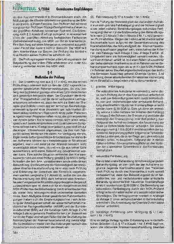 Vorschauseite 3: Gemeinsame Empfehlungen zum Prüfverfahren nach § 17 c KHG