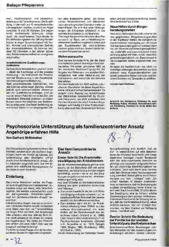 Vorschauseite 1: Psychosoziale Unterstützung als familienzentrierter Ansatz Angehörige erfahren Hilfe