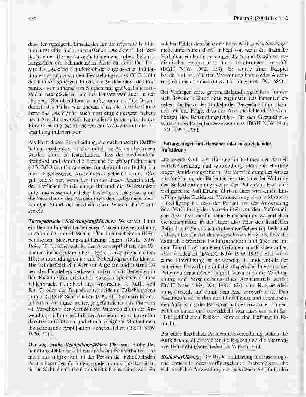 Vorschauseite 3: Haftungsrechtliche Aspekte bei der ärztlichen Arzneimittelverordnung und Arzneimittelanwendung