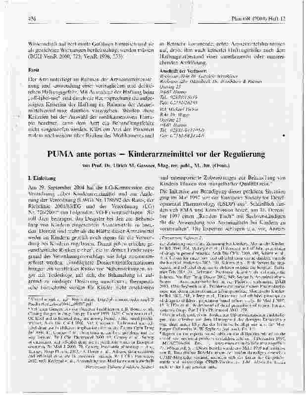 Vorschauseite 5: Haftungsrechtliche Aspekte bei der ärztlichen Arzneimittelverordnung und Arzneimittelanwendung