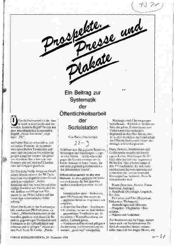 Vorschauseite 1: Prospekte, Presse und Plakate