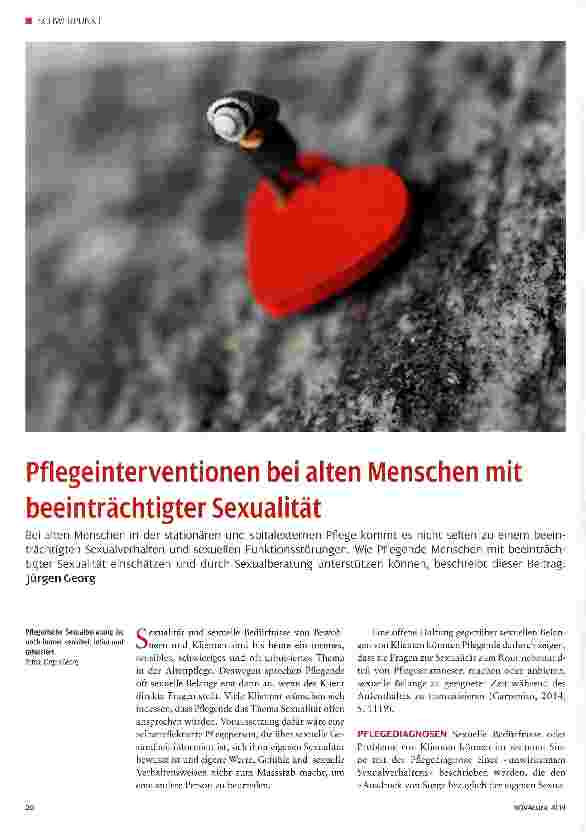 Vorschauseite 1: Pflegeinterventionen bei alten Menschen mit beeinträchtigter Sexualität