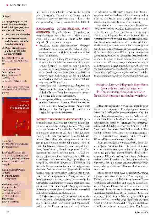 Vorschauseite 3: Pflegeinterventionen bei alten Menschen mit beeinträchtigter Sexualität