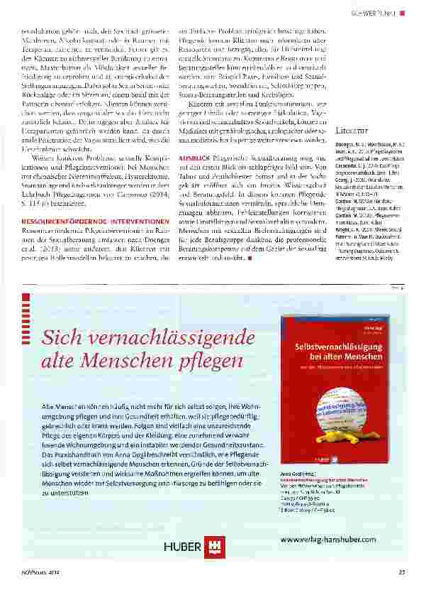 Vorschauseite 4: Pflegeinterventionen bei alten Menschen mit beeinträchtigter Sexualität