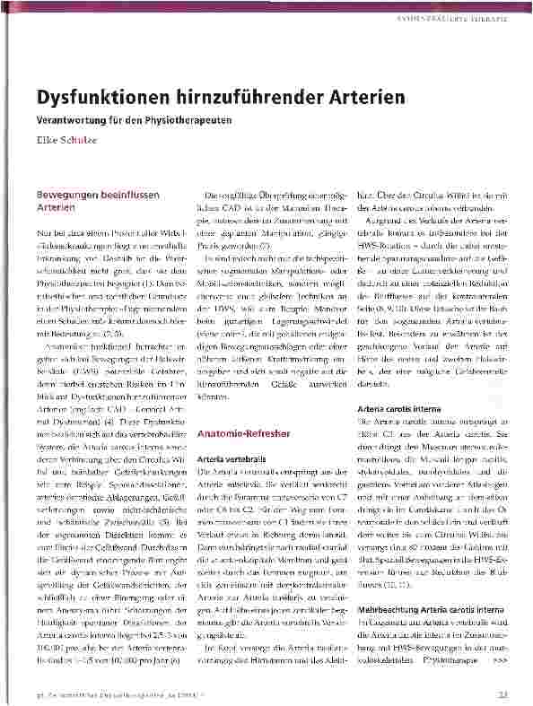 Vorschauseite 1: Dysfunktionen hirnzuführender Arterien