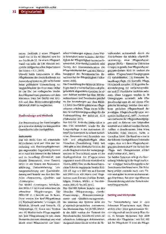 Vorschauseite 2: Pflegebedarfserfassungsinstrumente BESÄ und RAI: Vergleich der Outcomes in Minuten