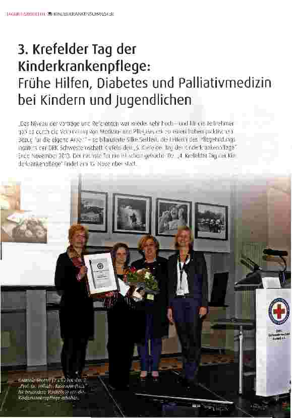 Vorschauseite 1: 3. Krefelder Tag der Kinderkrankenpflege: Frühe Hilfen, Diabetes und Palliativmedizin bei Kindern und Jugendlichen