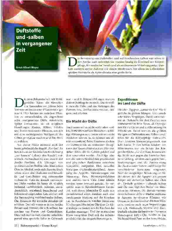 Vorschauseite 1: Duftstoffe und -salben in vergangener Zeit
