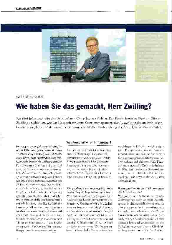 Vorschauseite 1: Wie haben Sie das gemacht, Herr Zwilling?