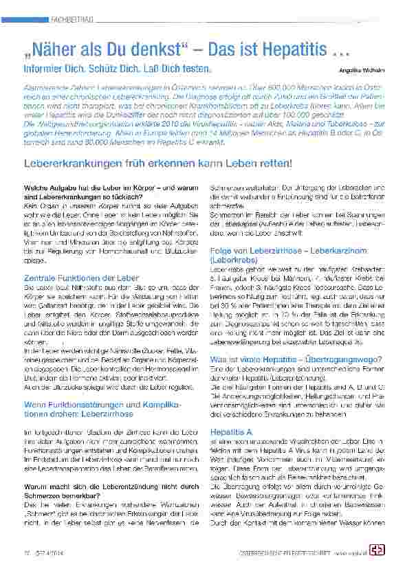 Vorschauseite 1: „Näher als Du denkst - Das ist Hepatitis. ..