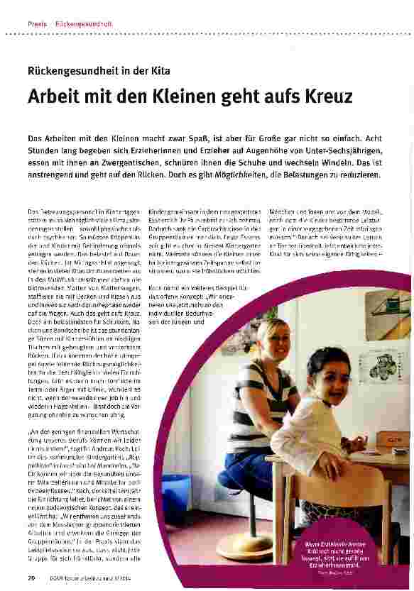 Vorschauseite 1: Arbeit mit den Kleinen geht aufs Kreuz
