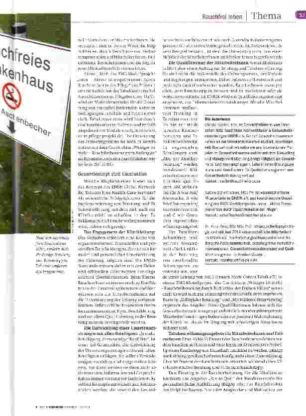 Vorschauseite 2: Beratung statt Raucherecke