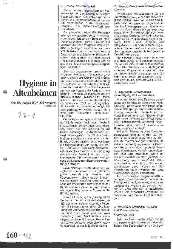 Vorschauseite 1: Hygiene in Altenheimen