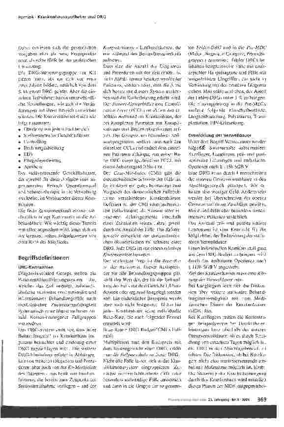 Vorschauseite 2: Krankenhausapotheker und fallbezogene AbrechnungErste Erfahrungen mit DRGs an einem mittelgroßen Krankenhaus