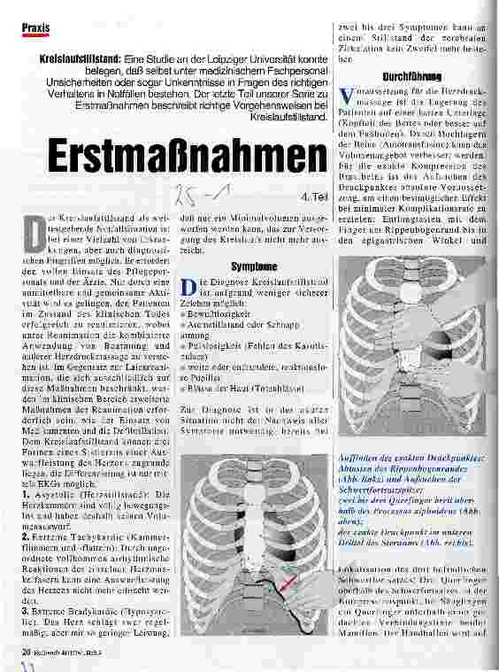 Vorschauseite 1: Erstmaßnahmen 4. Teil Kreislaufstillstand