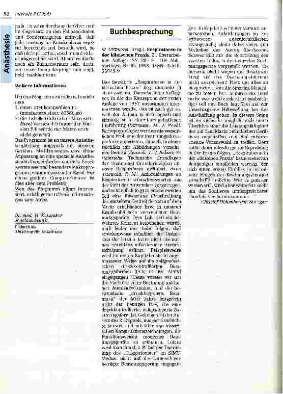 Vorschauseite 3: NarkosT - Ein computergestütztes Kostenerfassungsprogramm speziell für die Anästhesie