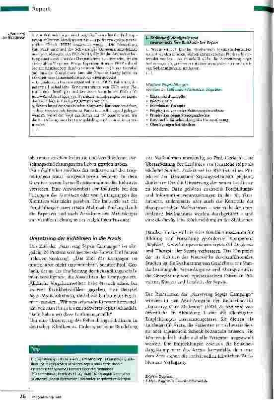 Vorschauseite 3: Neue Behandlungsrichtlinien zur besseren Versorgung von Sepsis-Patienten