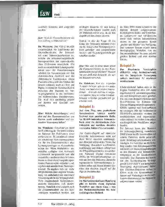 Vorschauseite 3: Die Integrierte Versorgung braucht InformationstechnologienITeG: die neue Spezialmesse für IT im Gesundheitswesen