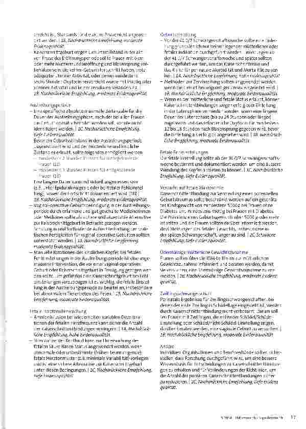 Vorschauseite 2: Konsensus Geburtshilfliche Betreuung: Sichere Prävention der primären Kaiserschnittentbindung. Die Empfehlungen der ACOG.