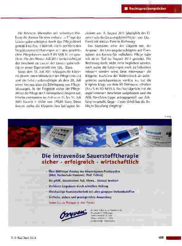 Vorschauseite 2: Übernahme von Pf lesekosten einer Verstorbenen durch das Sozialamt LSG Nordrhein-Westfalen vom 23.9.2013 (L 20 SO 394/12)
